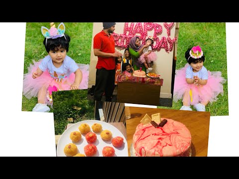 Nooha’s 1st birthday || homemade cake || homemade laddu ||