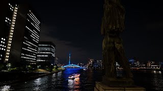 A night walk from Tokyo Station to Kachidoki Station in August 2025.
