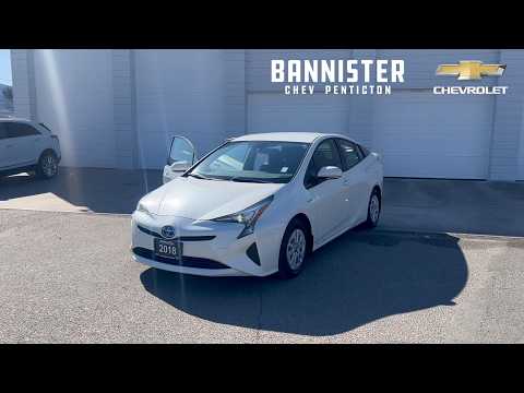 2018 Toyota Prius Auto in White for sale at Bannister Chevrolet Penticton in Penticton, BC