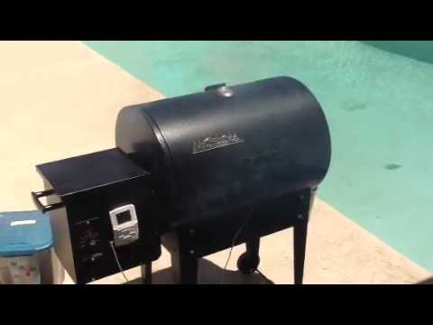 Smoking ribs by the pool