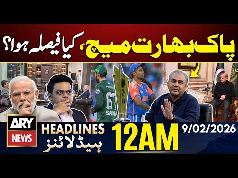 Indo Pak T20 World Cup Match Issue | ARY News 12 AM Headlines | 9th Feb 2026