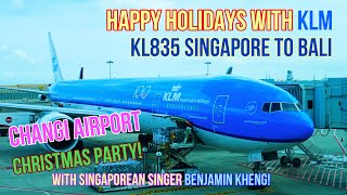 HAPPY HOLIDAYS WITH KLM AND SINGAPORE CHANGI AIRPORT | KL835 | SINGAPORE TO BALI | CHRISTMAS PARTY