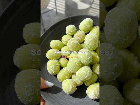 Sour Patch Grapes: squeeze lemon and lime on grapes, sprinkle with monk fruit or other sugar. Freeze