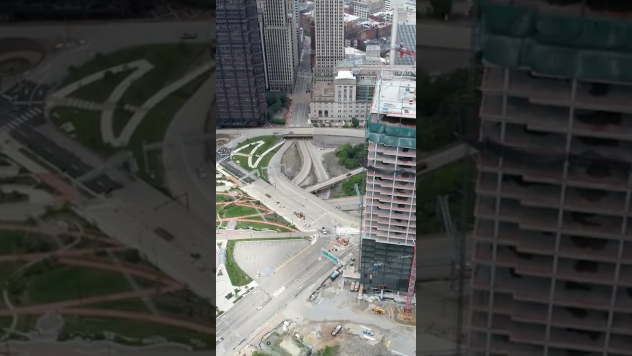 Building a Park Over a Highway: the FNB Financial Center #architecture #construction #engineering