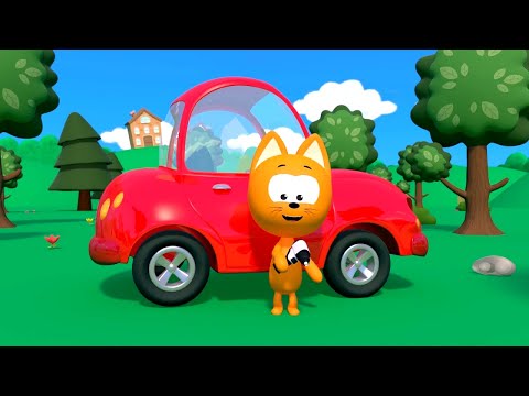 Kitty's Games  - Colored Eggs crashed Kote Kitty's Car - Funny Cartoons