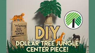 Easy Dollar Tree DIY Safari Centerpiece!! How to make safari/jungle party decor