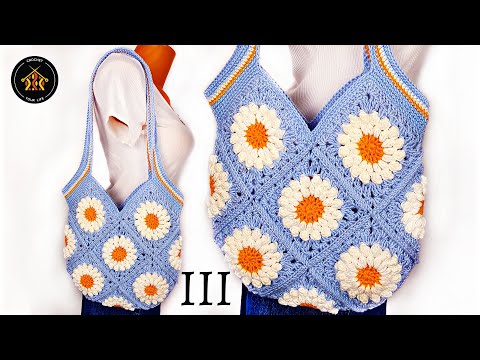 Cum crosetam geanta Margareta - Partea a III-a - Geanta din patrate