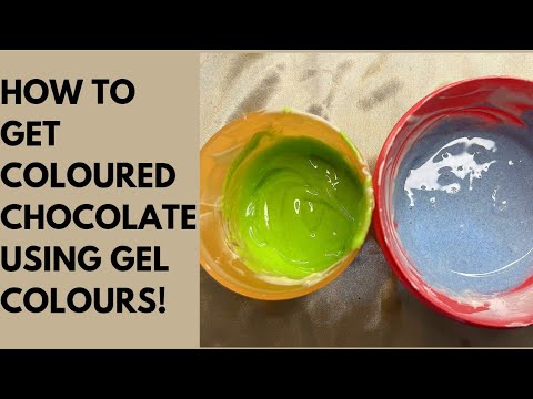 HOW TO GET COLOURED CHOCOLATE USING GEL COLOURS / WITHOUT USING OIL CANDY COLOURS / QUICK AND EASY!