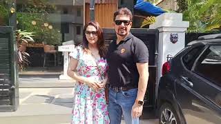 Madhuri Dixit Spotted Along With Her Husband At Restaurant