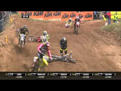 Tim Gajser crash MXGP of Latvia Race 2 - 2016