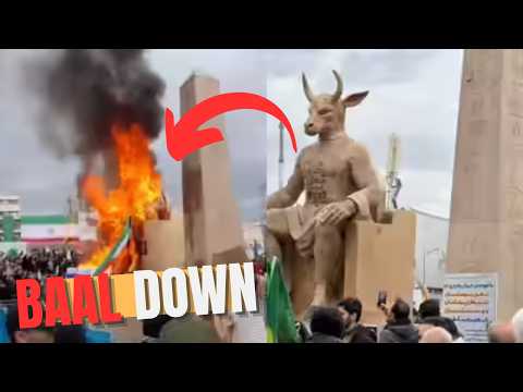 Iranian Protesters Burn ‘Baal’ Devil Statue