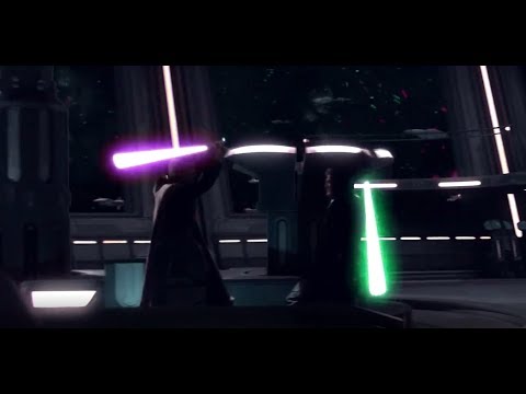 Episode III Green Lightsaber Anakin vs Purple Lightsaber Dooku