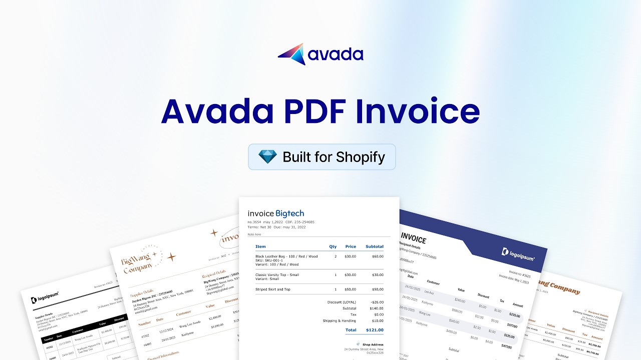 AG Order Printer ‑ PDF Invoice Demo