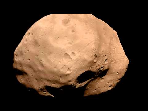 Animation of Martian moon Phobos made from five images taken by Mars Express spacecraft