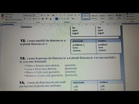 Singolare e plurale dei nomi