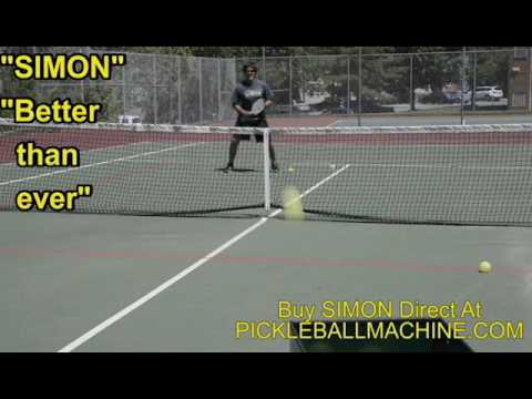 Simon2 pickleball throwing machine. Half volley drill.