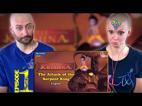 Little Krishna REACTION | Episode 1 ATTACK of SERPENT KING | English Cartoon Full | Foreigners REACT