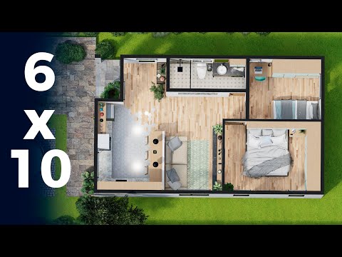 House 6x10 meters / Construction and plan of a small house ⭐⭐⭐