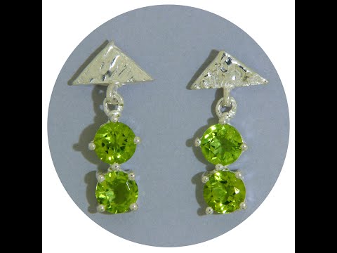 Cercei Stud Argint 925 Peridot Natural - Vitalitate si Stralucire