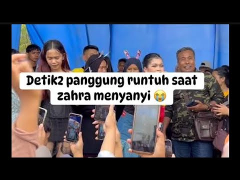 Detik-Detik Panggung Ambruk Saat Zahra Bernyanyi, Penonton Panik! 😱🎤