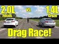 Chevrolet Cruze vs Ford Focus Drag Race!