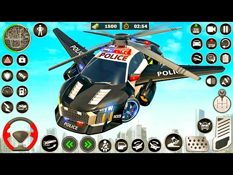 Police Officer Pagani Flying Futuristic Car City Rescue 3D Simulator - Android Gameplay.