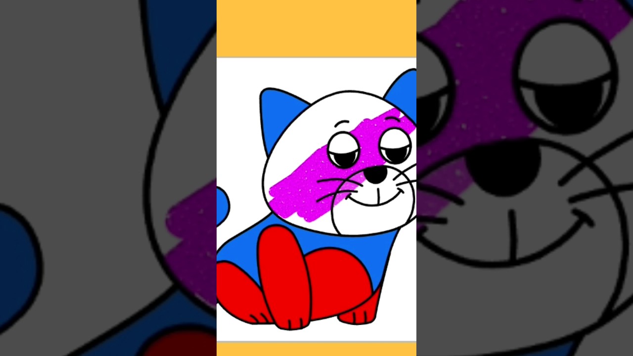 Mewarnai Kucing Lucu Imut | Coloring Cute Cat #coloring #mewarnai #drawing #melukis #shorts