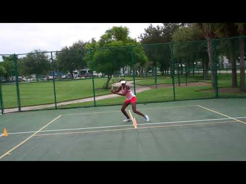 Cori Coco Gauff T drill close forehand and backhand spacing to reactive callouts to far cones