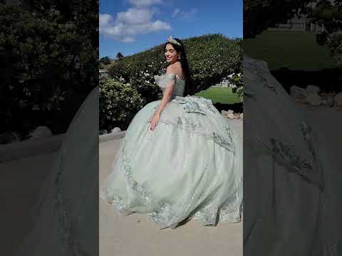 Applique Off Shoulder Ball Gown by Cinderella Couture...
