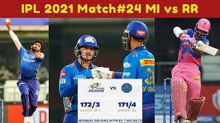 MI vs RR Scorecard IPL 2021 Match 24 Stats Today Points Table Status Playing 11 Mumbai Rajasthan Pic