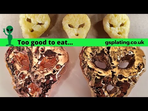 Electroforming and Gold Plating Space Raider Snacks in Real 24K Gold