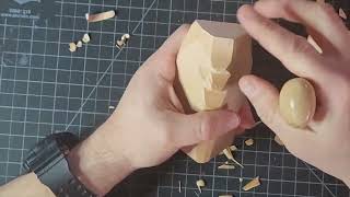 One hour of woodcarving. How to carve a little Samurai.