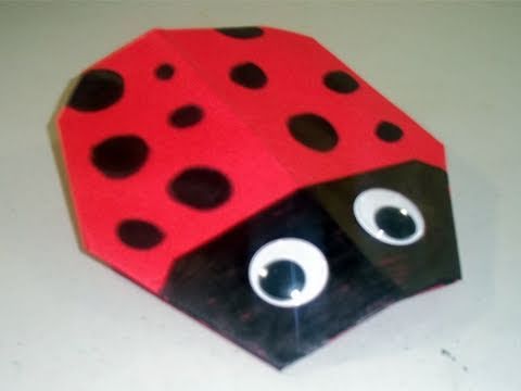 How to make a cute paper lady bug origami - EP - simplekidscrafts - simplekidscrafts