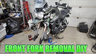 TRIUMP EXPLORER HOW TO REMOVE FRONT FORK