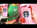 STARBUCKS BARISTA MAKES A PINK DRINK Starbucks Employee Shows How To Make A Starbucks Pink Drink