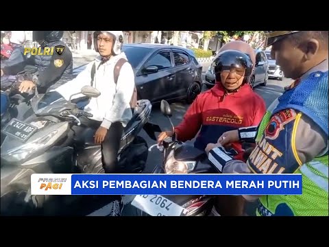 POLRES BOYOLALI DAN POLSEK JAJARAN MEMBAGIKAN BENDERA MERAH PUTIH