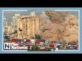Large block of Beirut Port grain silos collapses