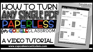 How to Turn Any PDF Paperless for Google Classroom