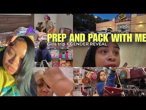 PREP & PACK WITH ME FOR OUR GIRLS TRIP 💕 | Hair, Brows, Birthday Shopping + BABY GENDER REVEAL!