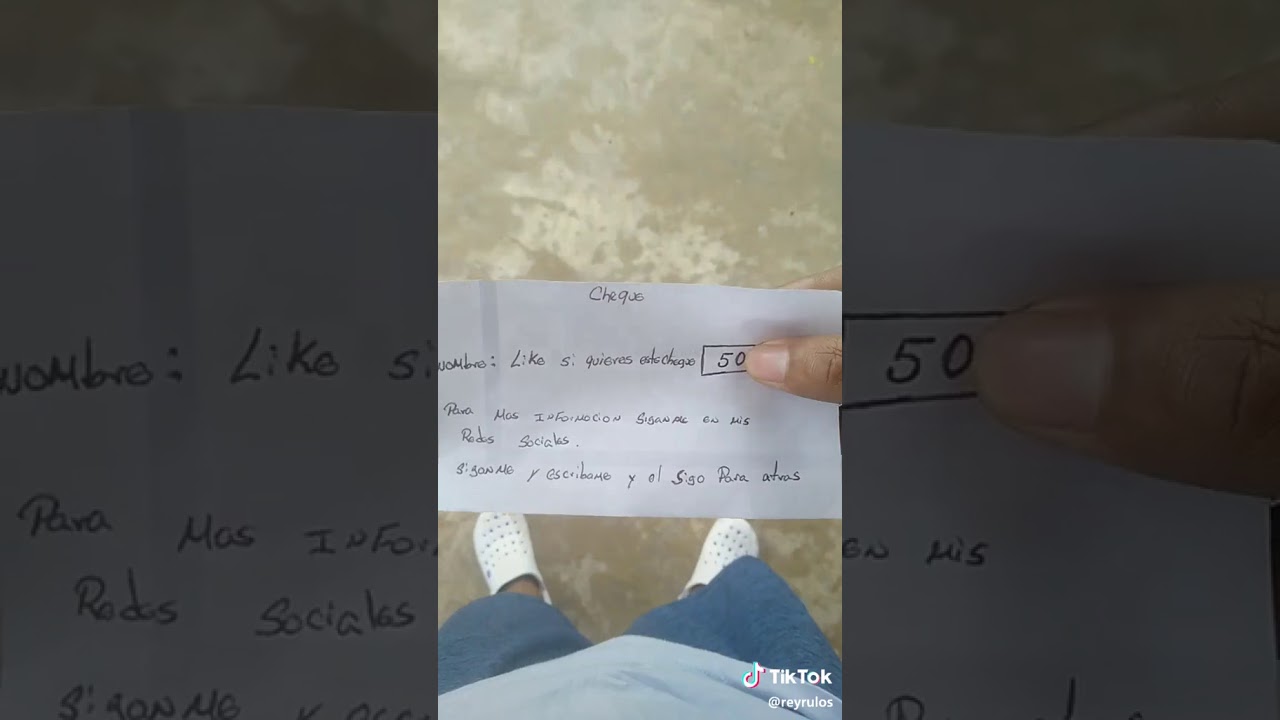 cuanto es el cheque 5 dolares 50 dolares 500 dolares 5000 dolares a 5000 dolares un momento TIKTOK