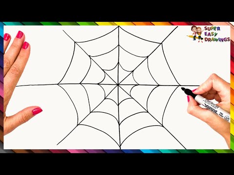 How To Draw A Spider Web Step By Step 🕸️ Spider Web Drawing Easy