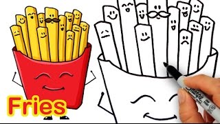 How to Draw Cartoon Fries Cute and Easy