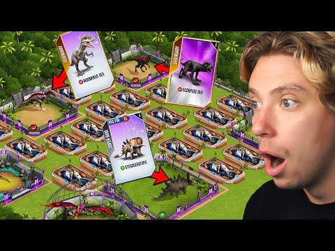 Building ONLY HYBRID Dinosaur Park in Jurassic World The Game