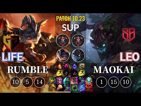 GEN Life Rumble vs SB Leo Maokai Sup - KR Patch 10.23