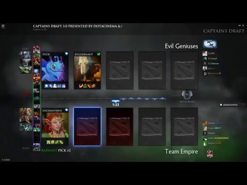 Team Empire vs Evil Geniuses, Captains Draft Season 3, Empire vs EG 1 игра, Dota 2