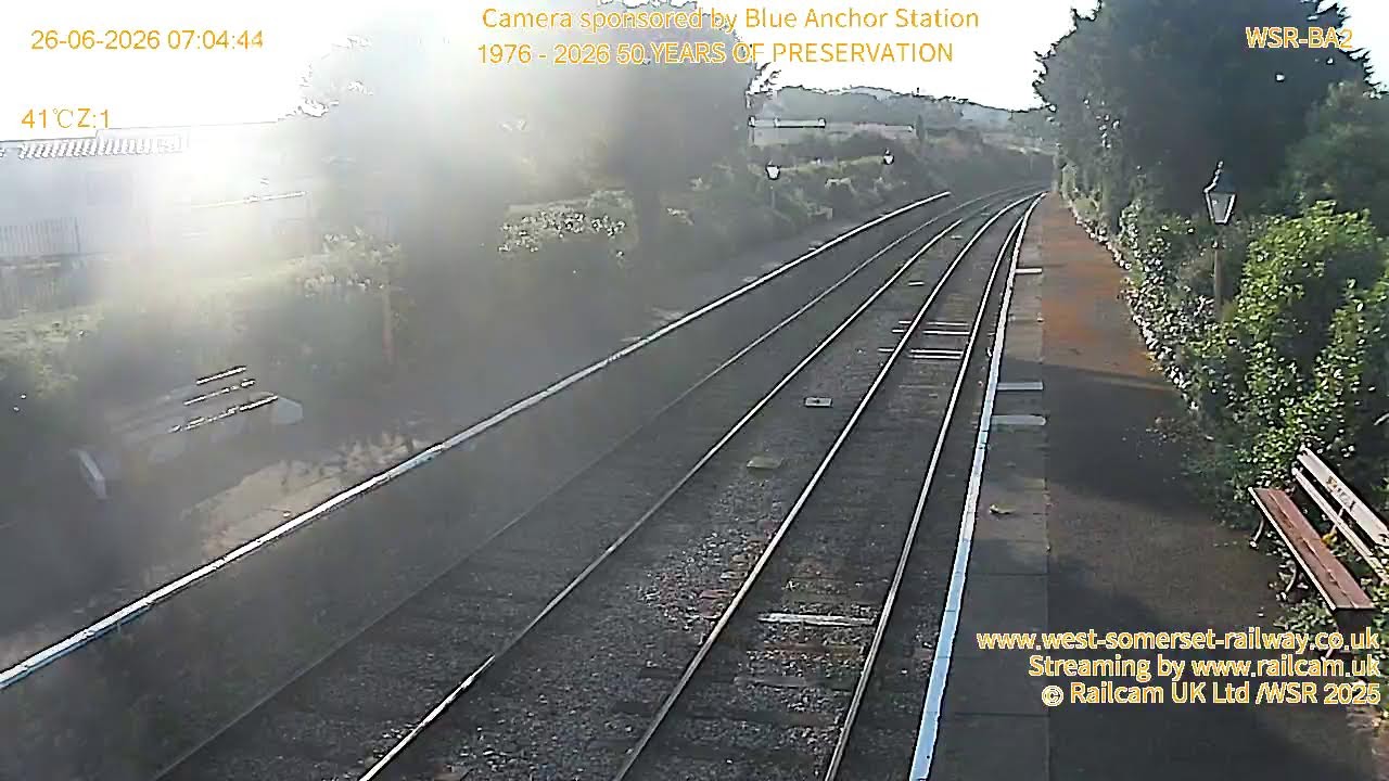 Live webcam view of Blue Anchor Heritage Railway Platform
