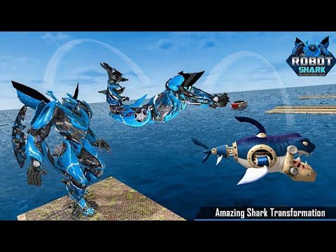 Shark Robot Transformation Game 2021: Shark Robot Attack Battle - Android Gameplay