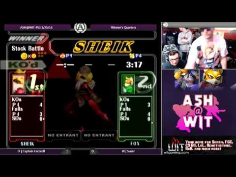 IX | Captain Faceroll (Sheik) vs IX | Sveet (Fox) - ASH@WIT #53 Melee Winner's Quarters