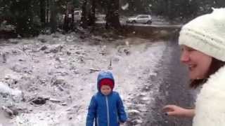 preview picture of video 'Josh isn't enjoying his first snow experience here in Daylesford, Victoria Australia'