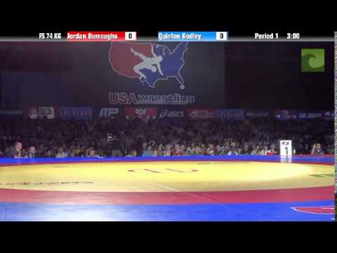 74 KG SF - Jordan Burroughs (Sunkist Kids) vs. Quinton Godley (Wolfpack)